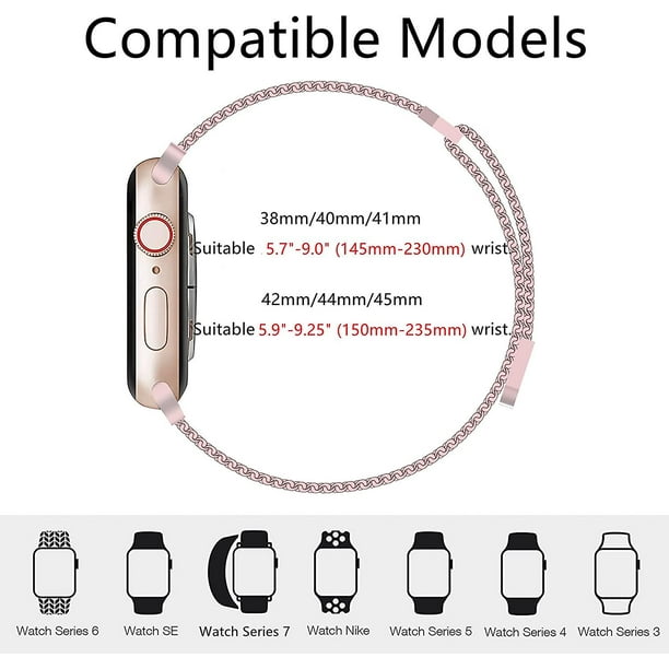 Correa Compatible con Apple Watch 42mm 44mm 45mm, Correa magnética
