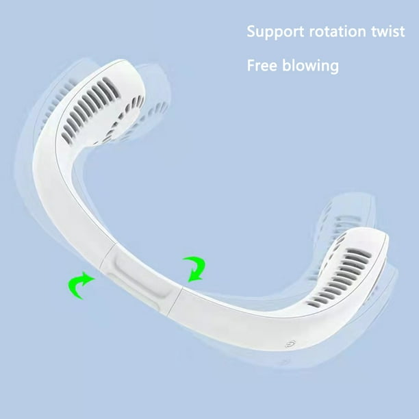 Escalada Mini ventilador de cuello USB recargable sin aspas ventilador  cuello aire acondicionado (blanco) Tmvgtek Para Estrenar