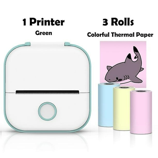Mini impresora térmica portátil 203dpi 53mm impresión pegatinas inalámbrico  Inkless Mini Pocket Notas de la etiqueta de la impresora para el hogar  Feliz Sencillez