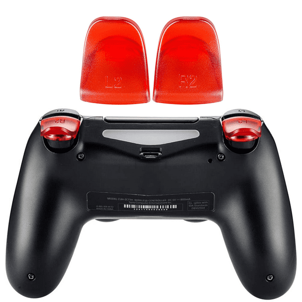 L2 R2 Botones extensores de botón + tapas de palillo de pulgar, agarres  para palancas, tapa de joystick para Playstation 4 PS4 Controller (naranja)