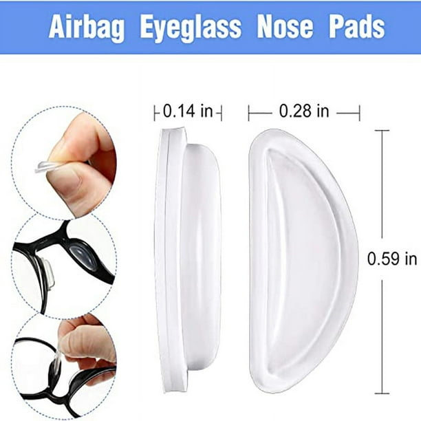 20 pares de almohadillas nasales de silicona para gafas, almohadillas  adhesivas para la nariz, almohadillas adhesivas para la nariz en forma de D  para anteojos