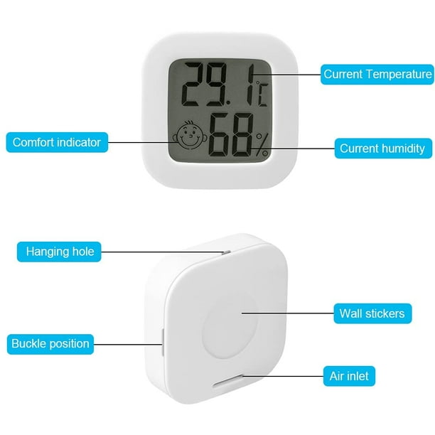 Mini Termómetro Higrómetro Digital Interior Casa Humedad Temperatura  Precisión