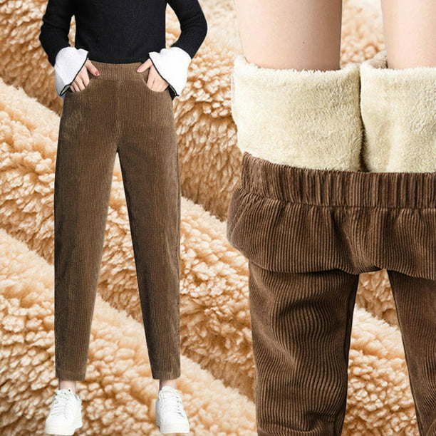 Pantalones de pana para mujer, cintura alta, pierna recta, pantalones  atléticos, casuales, elásticos, pantalones de otoño con bolsillos