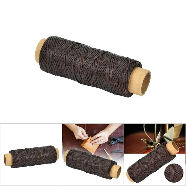 Rollo de hilo encerado para costura, cuerda de costura a mano 150D para  herramienta de cuero