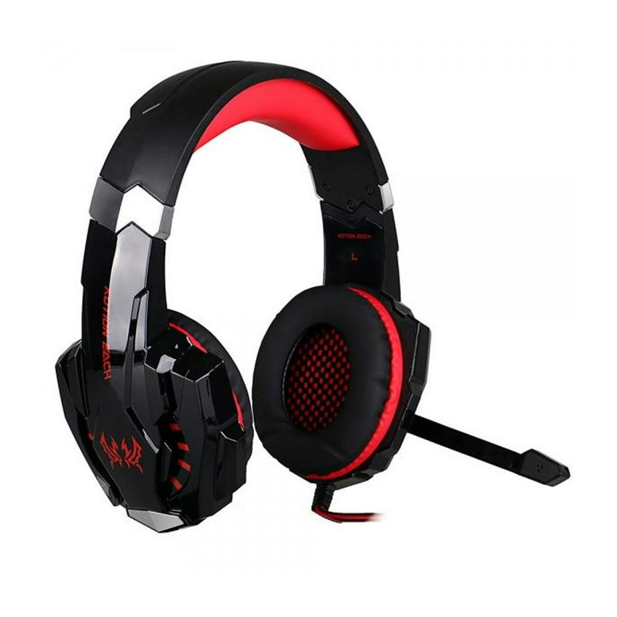 Audífonos de Diadema con Micrófono para Gaming Gadgets and fun Eclixe Auriculares  Gamer G200 Rojo con negro