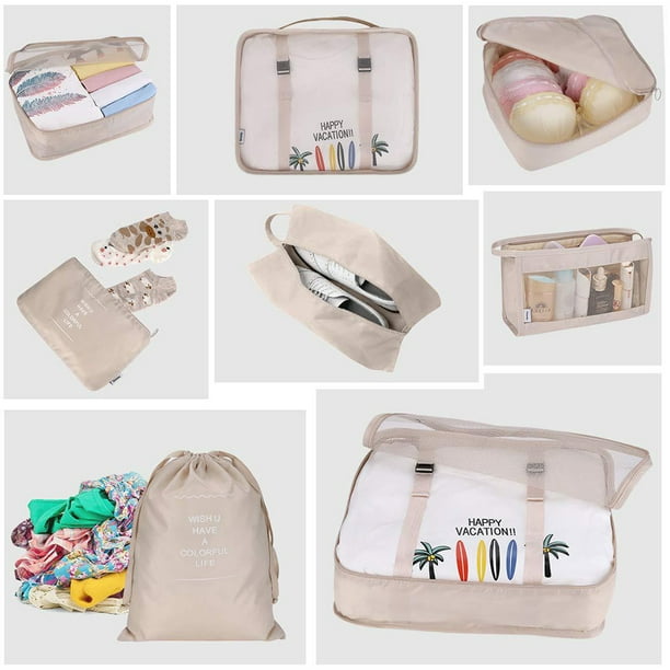 Bolsas de almacenamiento Organizador de equipaje de viaje 6 piezas conjunto  de ropa Embalaje Cubos Bolsas de almacenamiento - China Cubos de viaje y  organizadores de equipaje Juego de bolsas precio
