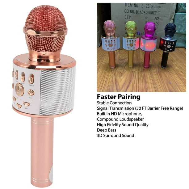EdirFtra Micrófonos inalámbricos de Karaoke, micrófonos Infantiles para  Cantar, micrófonos portátiles de Karaoke con Luces LED, Altavoces  portátiles de Mano, Altavoces de Karaoke,D : : Hogar y Cocina