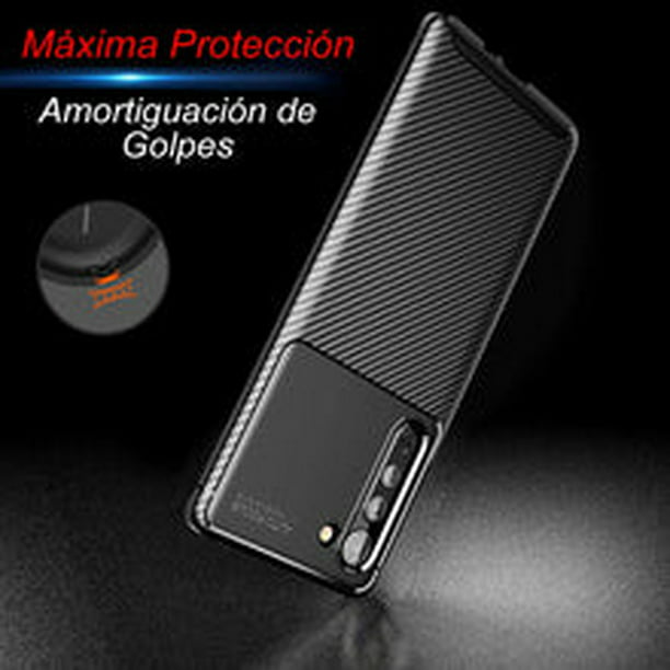 Funda Atti Rugged Carbón Xiaomi Redmi Note 10 5g color Negro más Mica 9d
