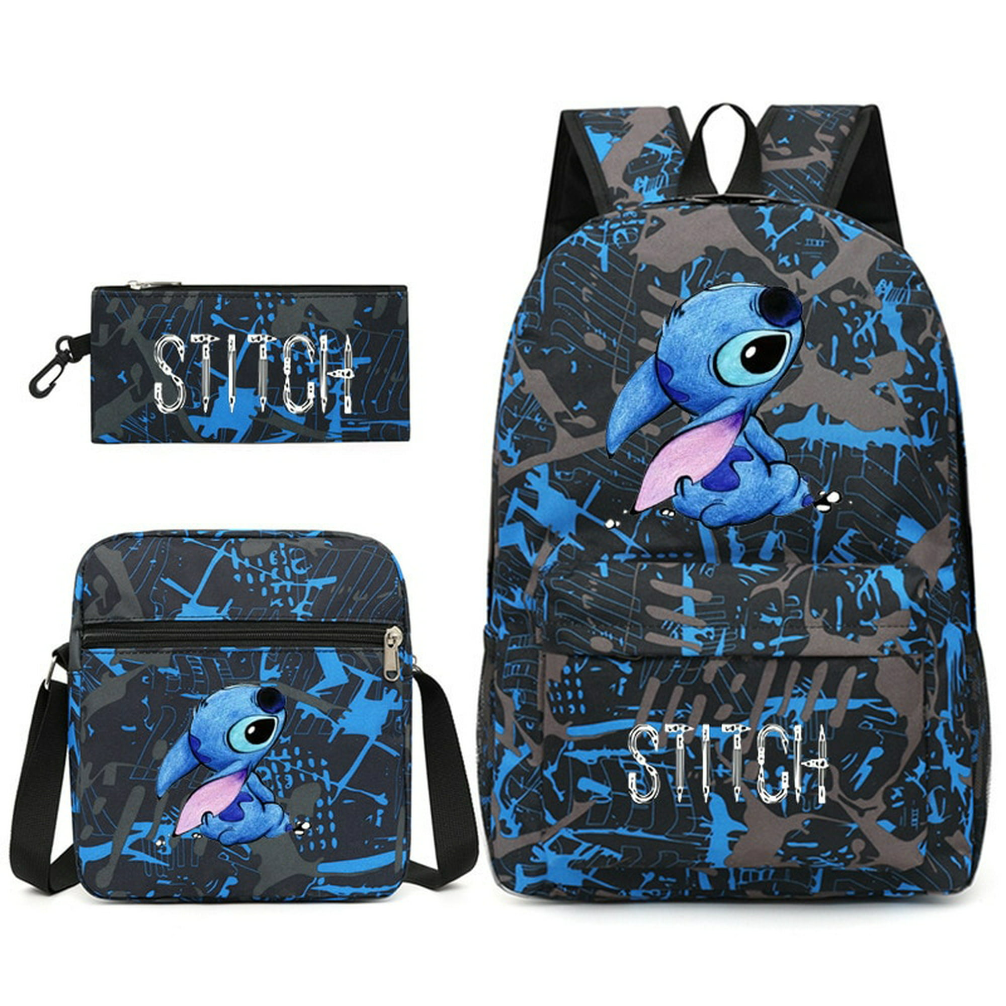 Disney, Mochila Stitch 3D, Con Bolsillo Lateral, Licencia Oficial, Niña,  Niño, Infantil, Color Azul, 31 x 27 x 11 cm. Kiglam