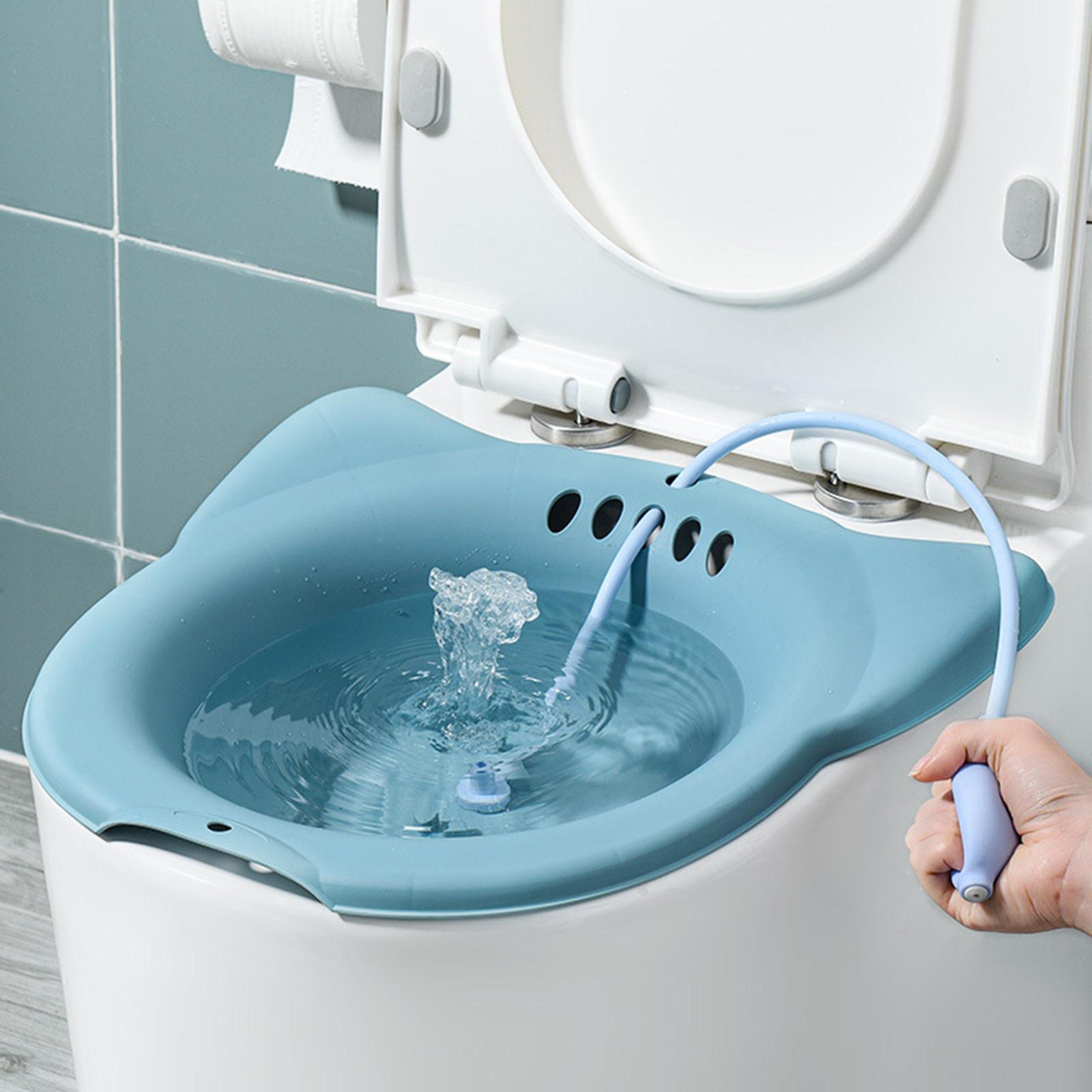 Lavabo de asiento para asiento de inodoro Ancianos postparto Hemorroides  Paciente Bañera de inodoro Lavabo de cadera Bidé Baño de asiento de vapor  vaginal