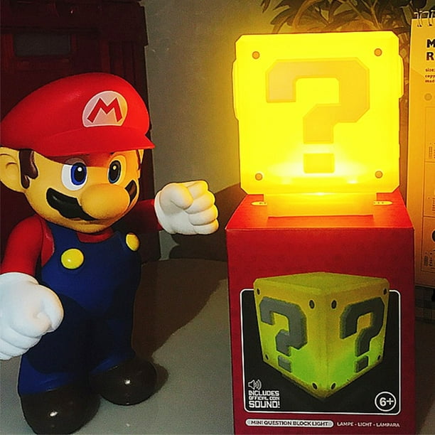 Figura de Super Mario Bros de Anime, luz Led de noche de ladrillo, lámpara  de escritorio de carga Usb, estatua, luz decorativa, regalos para niños,  10cm