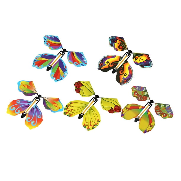 5 mariposas mecánicas, juguetes de mariposa de cuerda, mariposa voladora de  hadas novedosas para cumpleaños, fiesta de Navidad, rellenos de bolsas,  Estilo B BLESIY trucos de mariposas voladoras