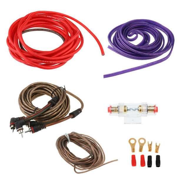 Sistema completo de cableado de instalación de amplificador de calibre 8 de  sonido para automóvil Cable de alimentación perfke Kit de alambre de audio  de coche