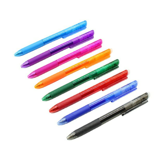 8 bolígrafos borrables unisex, bolígrafos borrables de 0,5 mm, bolígrafos  borrables con tinta unisex, bolígrafo retráctil borrable con tinta térmica  (colores que se muestran en la foto)