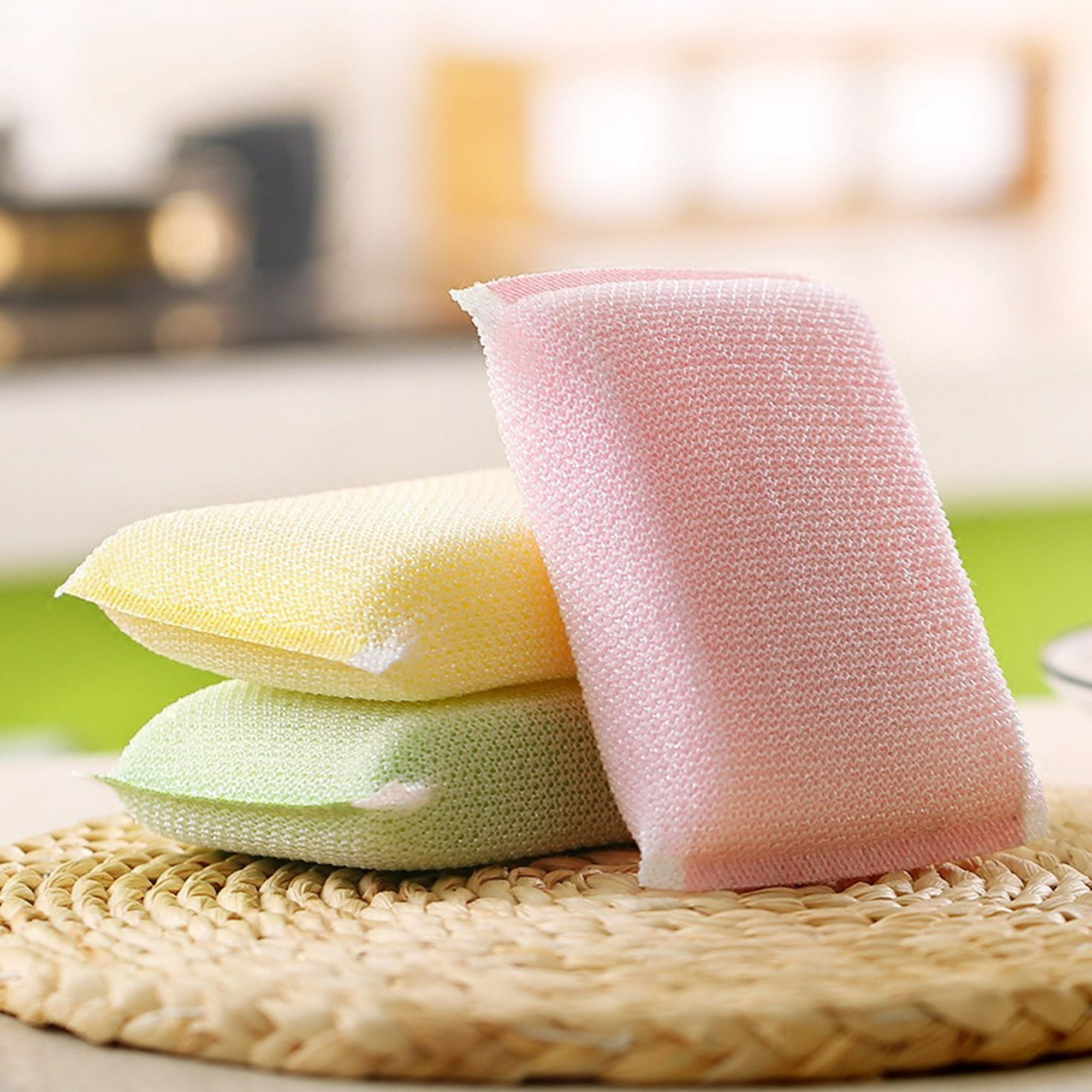 UPSTAR Esponja de microfibra para cocina, no raya, esponjas para lavar  platos y baño, tamaño L, paquete de 4