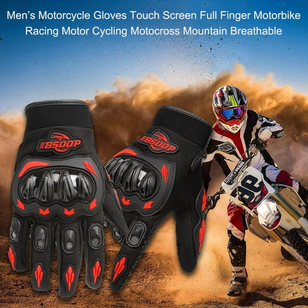Guantes de cuero para Motocross para hombre, manoplas