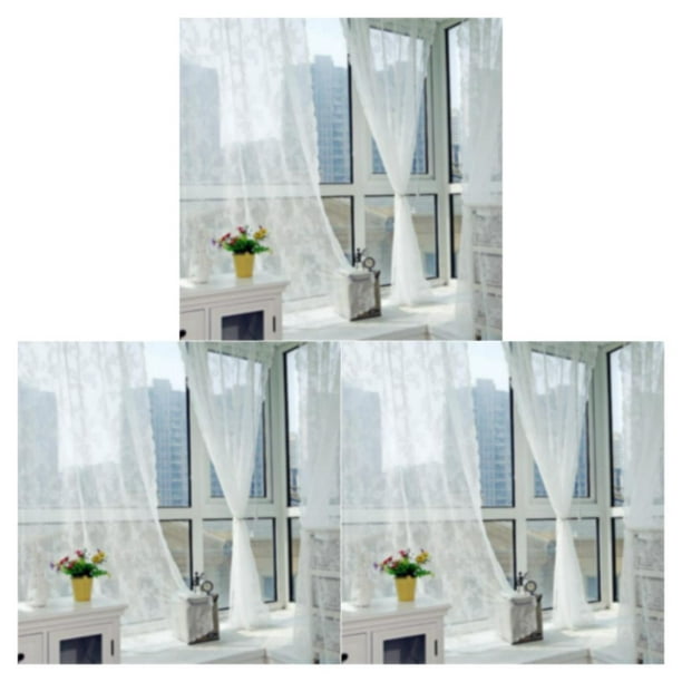 Advancent Cortina transparente blanca FÁCIL DE HACER para el dormitorio -  Estilo de filtrado de luz Amplia aplicación Cortinas de ventana Tul Type1  NO1