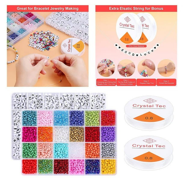 Kit de cuentas de vidrio y cuentas DIY DIY del alfabeto para pulseras y  joyas - Perles & Co