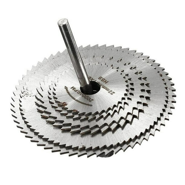 Discos de corte para herramienta rotativa, ruedas de corte de madera de  metal de diamante, hojas de sierra circulares HSS 6 piezas con vástago de  1/8