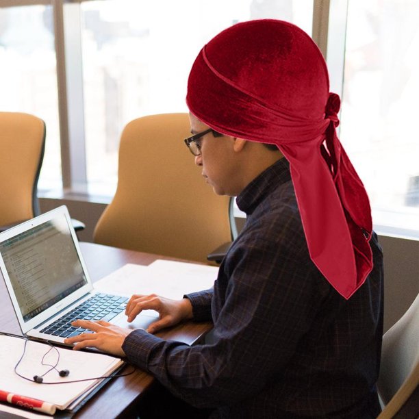 Sombrero de de Pirata Velvet Bandana con Cola Larga, Gorra Pirata Suave  Unisex, s de Cabeza , tal se describe Soledad Gorra de terciopelo Bandana  Durag