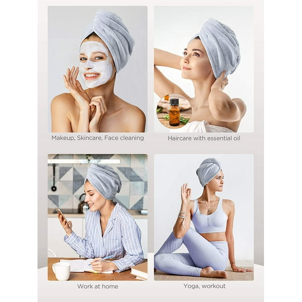 en progreso Movimiento Complaciente Toalla de microfibra para el cabello, Hicober 3 paquetes de turbantes para  cabello mojado, toallas p Xemadio JXQ0010 | Walmart en línea