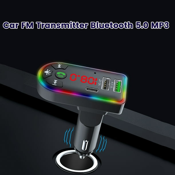 Transmisor FM para coche con Bluetooth 5,0, cargador MP3