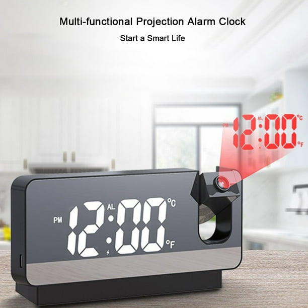 Reloj despertador digital con proyector de 180° en el techo, relojes de  escritorio para dormitorio y oficina