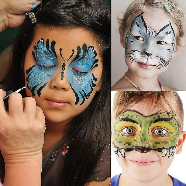  Pinturas faciales – Copa Mundial de Halloween Pintura facial y  corporal, pintura de pintura corporal con 12 colores diferentes tintes  naturales y segura para niños y adultos caracteriza B : Arte