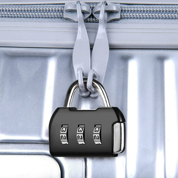 2 mini candados de combinación de 3 dígitos, candados para equipaje, maleta  con código pequeño para casillero deportivo, bolsa de viaje, universidad,  color negro