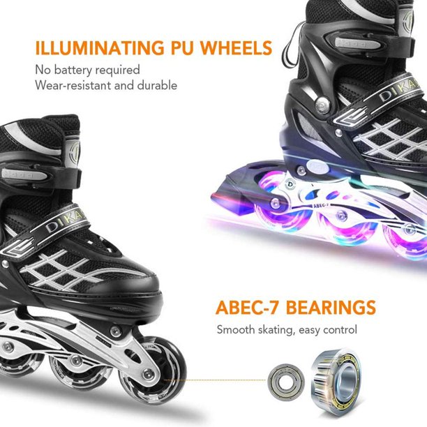 Patines En Linea 4 Ruedas Freeskate Ajustable Rueda Luminosa