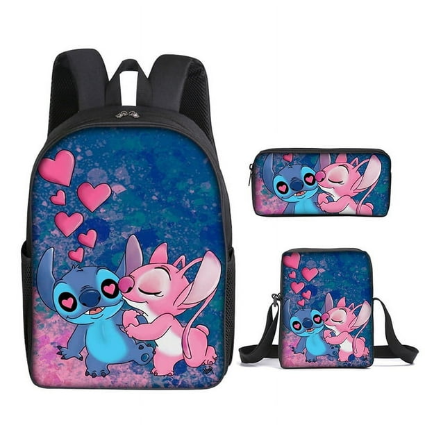 MINISO Disney Star Baby Stitch Cartoon Multi-picture opcional mochila de  lona Bolsa De estudiante mochila