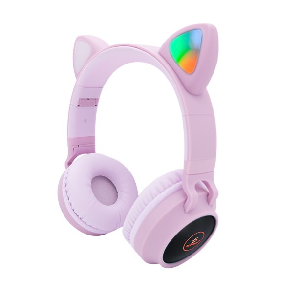 Aud fonos con Micr fono Bluetooth con Diadema de Gato y Luz Led