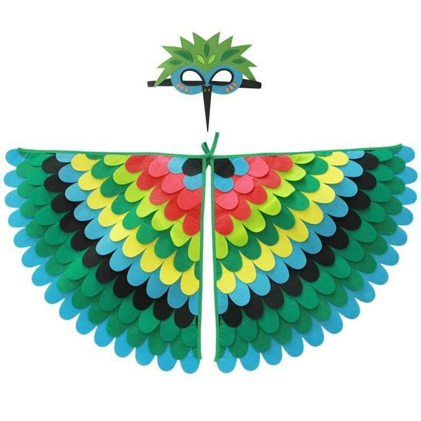 iROLEWIN Disfraz de pájaro, alas de pavo real para niños con máscara de  pájaro como niñas y niños, búho, juego de simulación, regalos de fiesta de