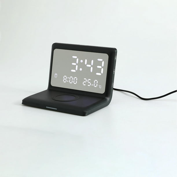 Reloj despertador decente LED USB Temporizador de apagado broadcast FM,  repetición, sonidos de opcio Zulema Mini radio DAB DAB