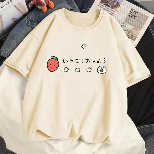 Maycaur-Camiseta con estampado de corazones Kawaii para mujer, ropa urbana  de ocio Harajuku, ropa de bolsillo - AliExpress