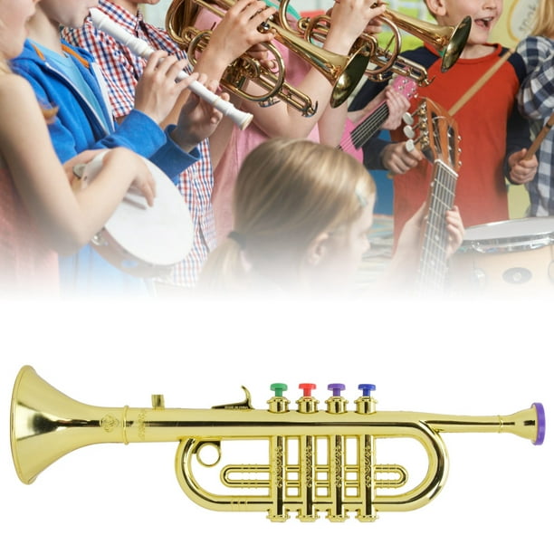 Juego de 2 trompetas para niños, instrumento de latón para regalos de  niños, juego de trompeta
