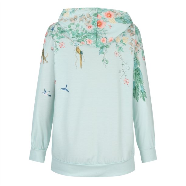 Louis Vuitton Sudadera con Capucha y Cremallera con Flor Bordada L