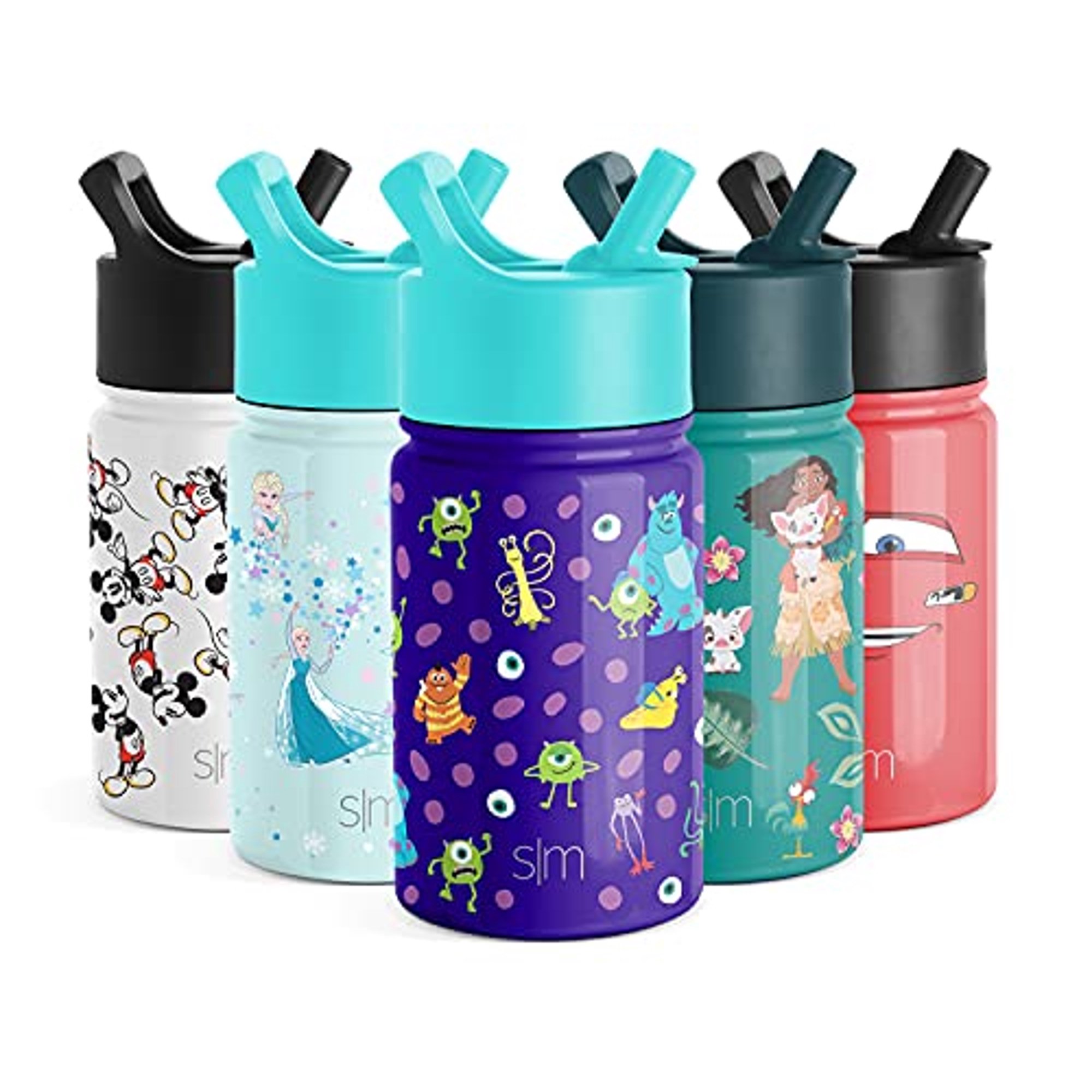 Simple Modern - Botella de agua térmica con diseño de personajes de Disney,  tapa con pajjilla, reuti…Ver más Simple Modern - Botella de agua térmica