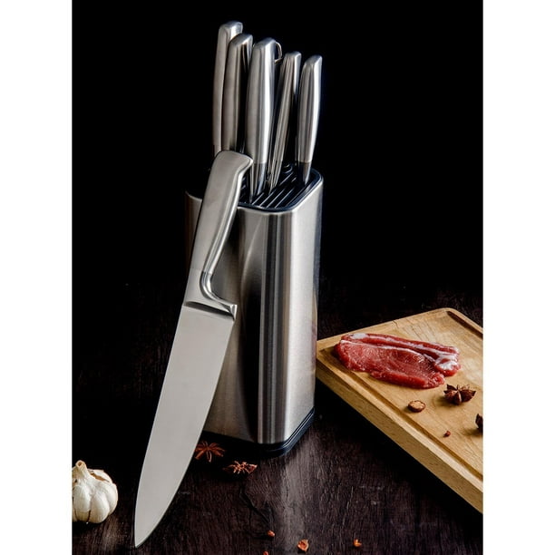 Set de cuchillos de acero inoxidable con bloques, cuchillo de chef y  maquinilla para cocina de Zulema