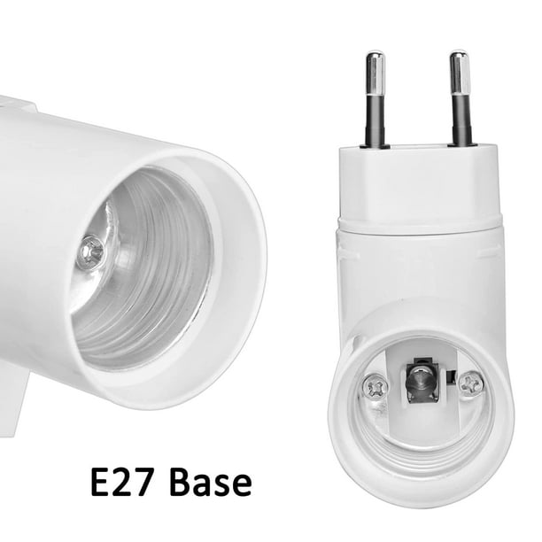 E27 Portalámparas con Cable 3,5m Interruptor Enchufe de Energía Versión  Blanco