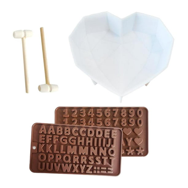 Molde de corazón de Chocolate, moldes de silicona para hornear molde de  pastel en forma de corazón de diamante, pastel de caramelo Chocolate 3D  molde blanco con base Macarena Molde del molde