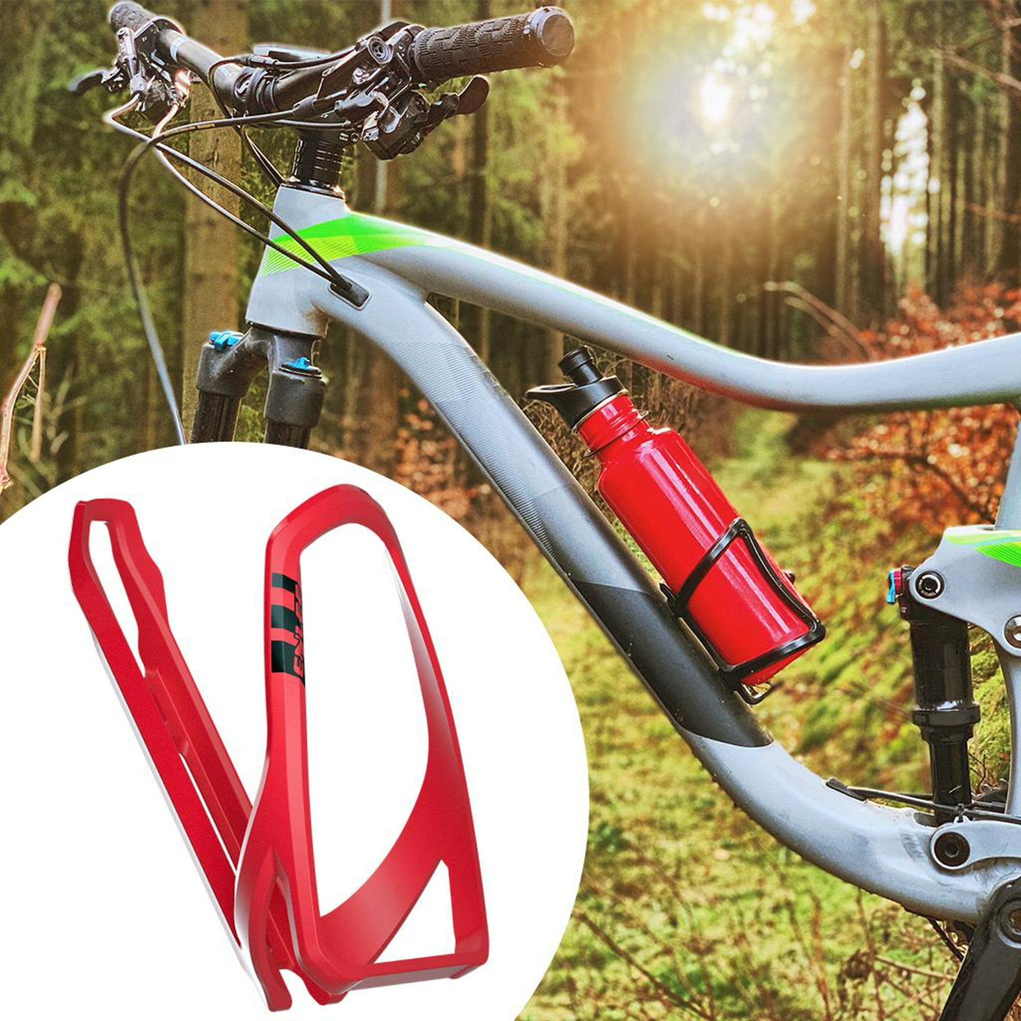 GENERICO Soporte para botella de agua para bicicleta - Rojo