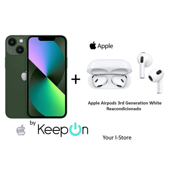 apple iphone 13 256 incluye protector de pantalla keepon  apple airpods 3rd generation white gree apple reacondicionado