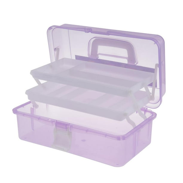 Caja de Almacenamiento de Plástico Organizador de Espacios Grandes Kits de  Herramientas Púrpura, 315x170x145mm Sunnimix Caja de cajas de almacenamiento  de 3 capas