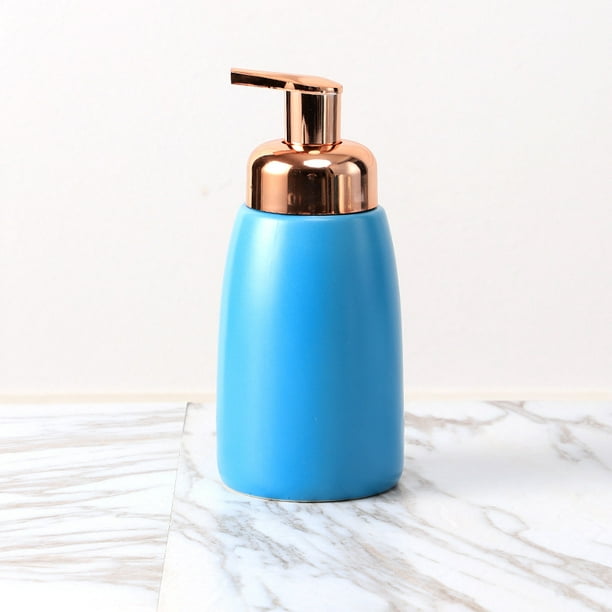 Dispensador de jabón líquido de cocina con cabezal de bomba de acero  inoxidable, dispensador de jabón de cerámica, se puede rellenar con loción