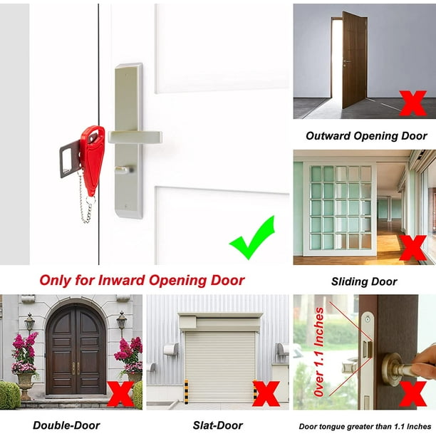 Cerradura de puerta portátil de seguridad para viajes, hogar, hotel,  apartamento, artículo imprescindible, casillero de puerta resistente para  mayor