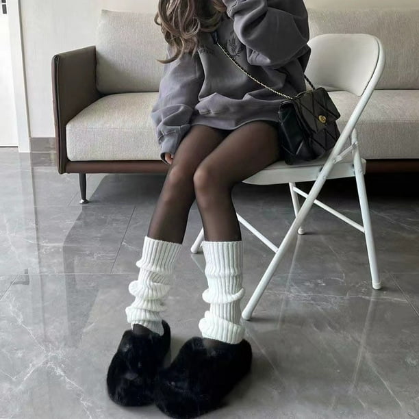 Girl Leg Warmer Knit Socks Wool Ball Foot Cover Autumn Winter Socks