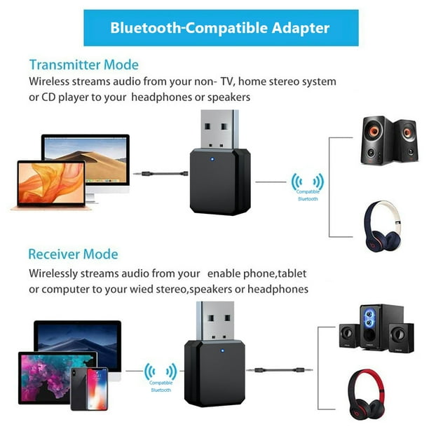 Adaptador Transmisor Bluetooth Coche Manos Libres (2 Piezas)