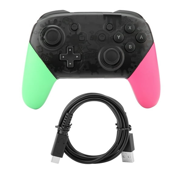 controlador inalámbrico bluetooth gamepad joy con handle joypad para nintendo switch pro verde  rosa nikoumx