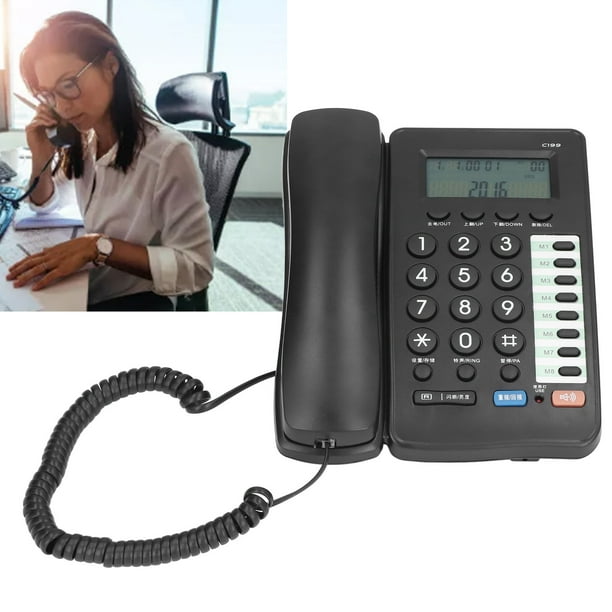 Teléfono con cable, teléfono residencial C199, teléfono fijo con cable,  teléfono estándar con cable diseñado para durar